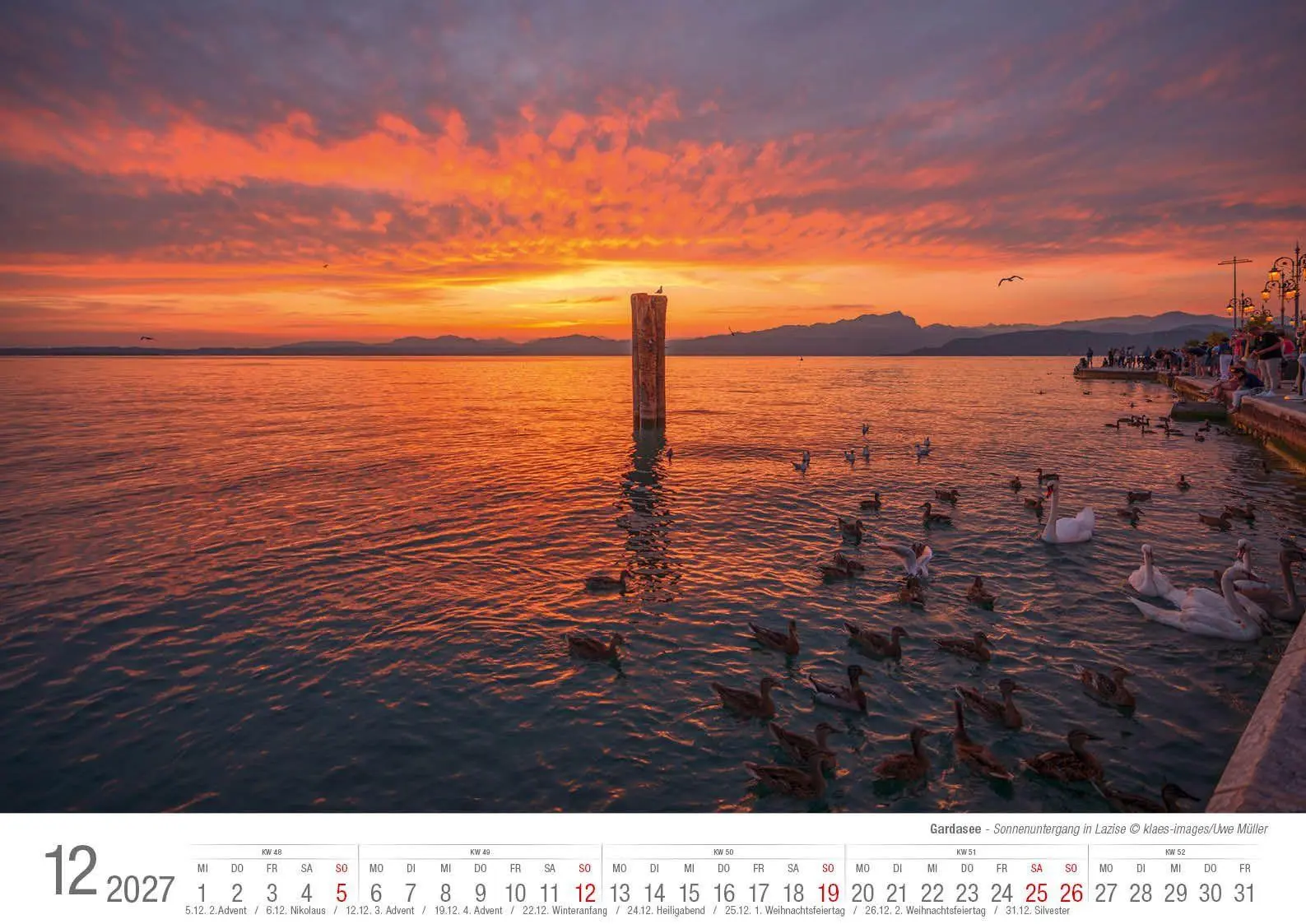 Bild: 9783965352810 | Gardasee 2027 Bildkalender A3 cm quer, spiralgebunden | Holger Klaes