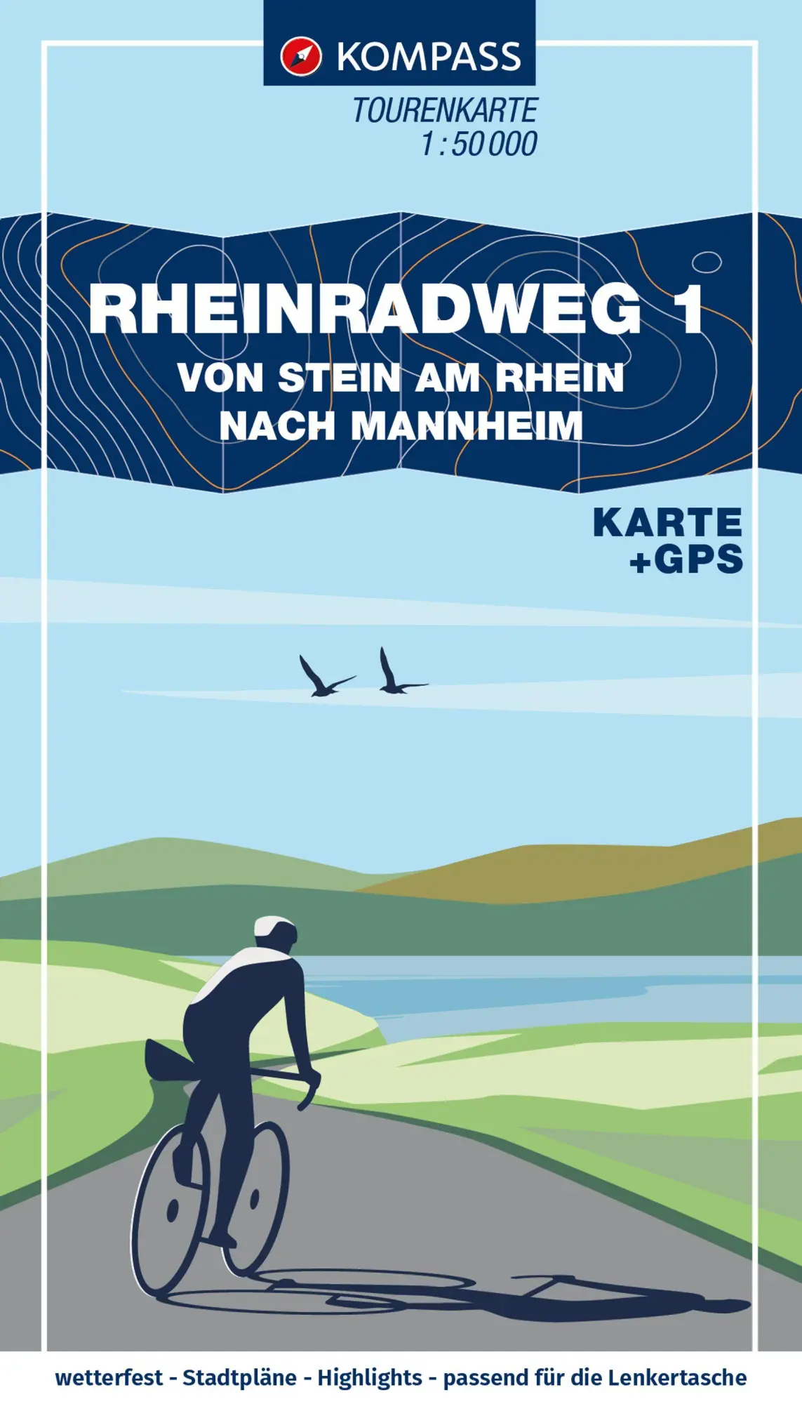 Cover: 9783991542810 | KOMPASS Fahrrad-Tourenkarte Rheinradweg 1 1:50.000 | Buch | 110 S.
