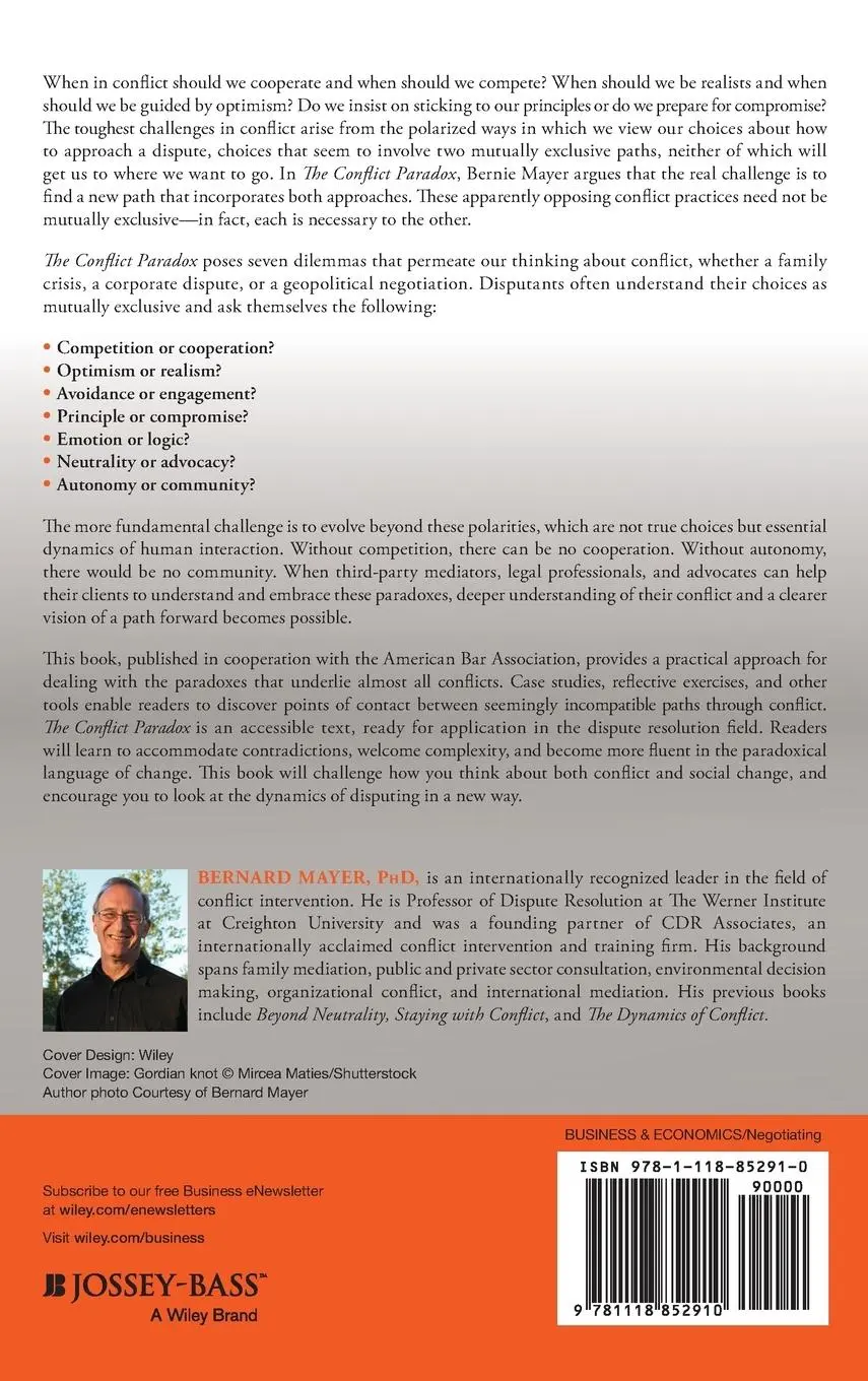Rückseite: 9781118852910 | The Conflict Paradox | Seven Dilemmas at the Core of Disputes | Mayer