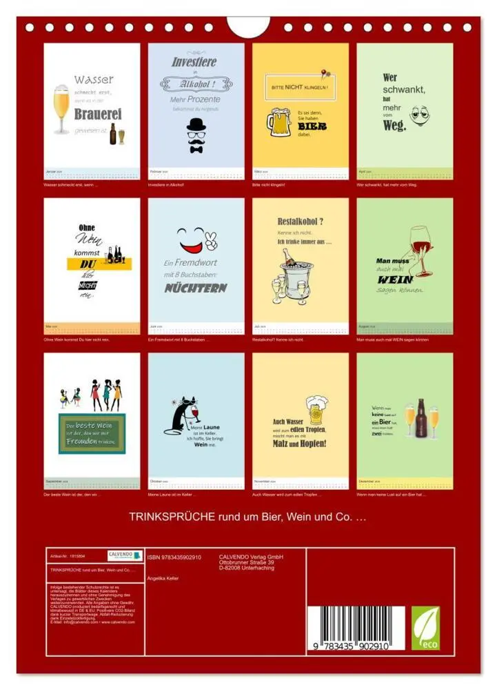 Bild: 9783435902910 | TRINKSPRÜCHE rund um Bier, Wein und Co. ... (Wandkalender 2025 DIN...