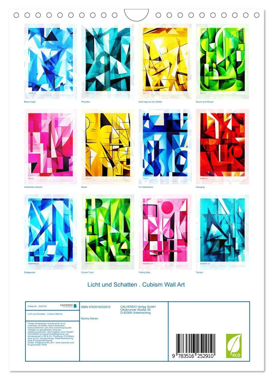 Bild: 9783516252910 | Licht und Schatten . Cubism Wall Art (Wandkalender 2026 DIN A4...