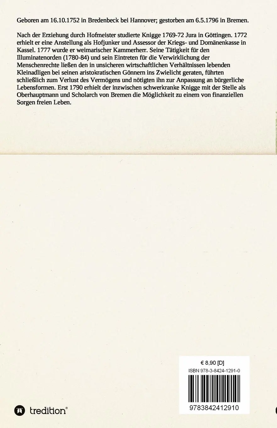 Rückseite: 9783842412910 | Josephs von Wurmbrand | Adolph Freiherr Von Knigge | Taschenbuch
