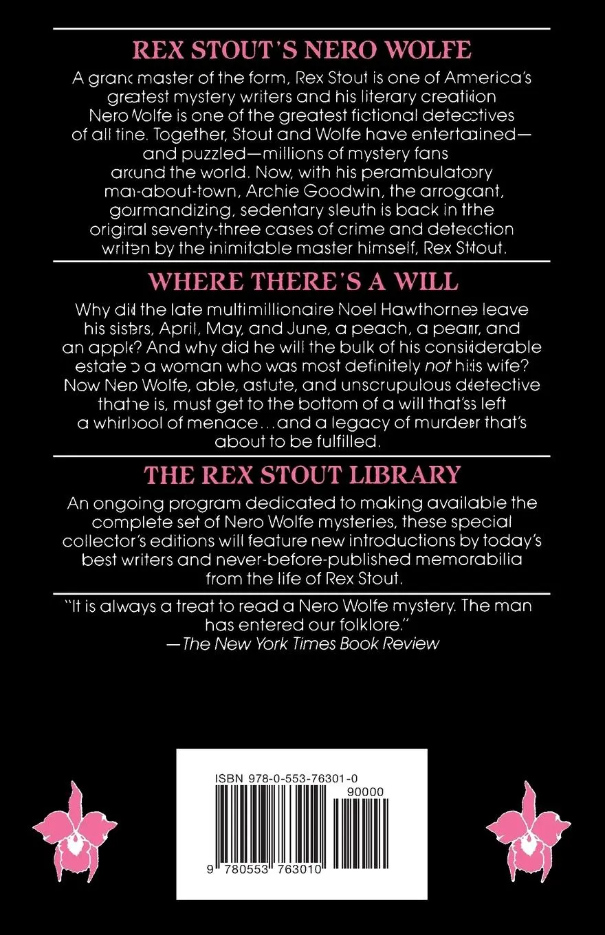 Rückseite: 9780553763010 | Where There's a Will | Rex Stout | Taschenbuch | Englisch | 1995