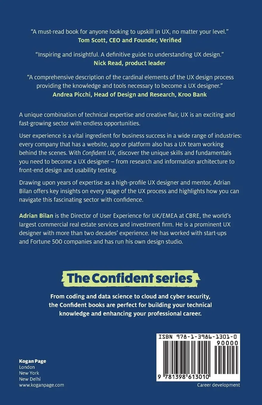 Rückseite: 9781398613010 | Confident UX | The Essential Skills for User Experience Design | Bilan