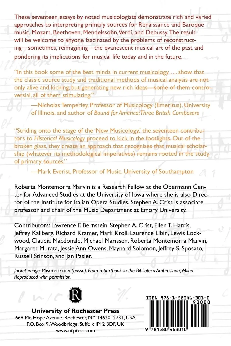 Rückseite: 9781580463010 | Historical Musicology | Sources, Methods, Interpretations | Buch