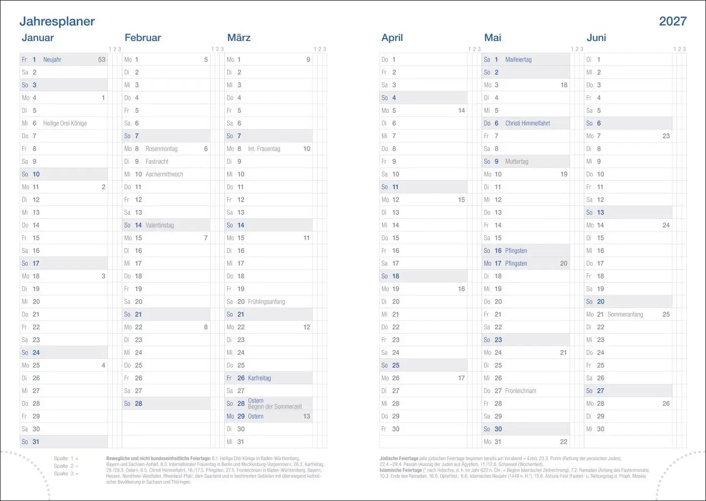Bild: 9783756413010 | Wochen-Cheftimer A5, blau 2026 | Buch | Bürokalender Heye | 136 S.