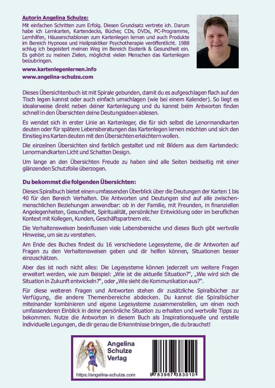 Rückseite: 9783967383010 | Lenormand Deutung leicht gemacht 10 | Angelina Schulze | Taschenbuch