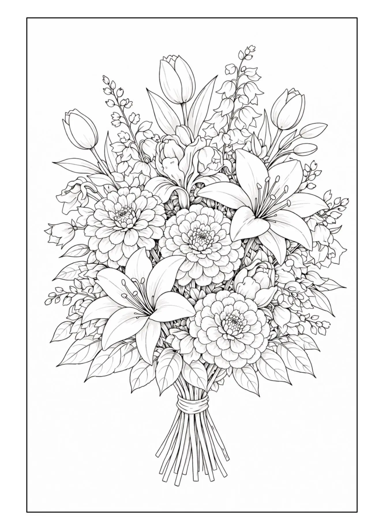 Bild: 9783986573010 | Blumensträuße - Blumen Malbuch für Erwachsene mit 50 schönen...