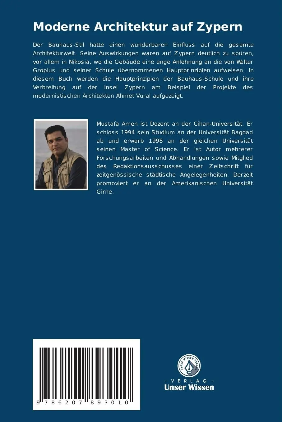 Rückseite: 9786207893010 | Moderne Architektur auf Zypern | Mustafa Amen | Taschenbuch | 52 S.