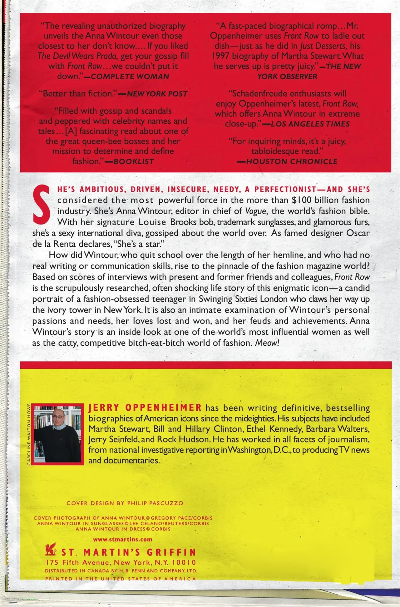 Rückseite: 9780312323110 | Front Row | Jerry Oppenheimer | Taschenbuch | Englisch | 2006