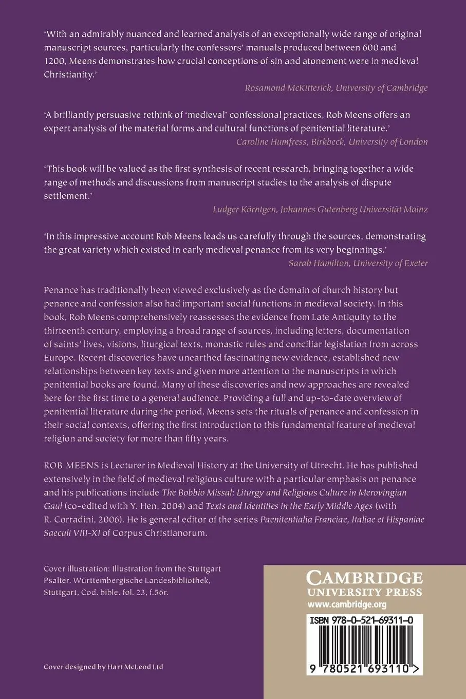 Rückseite: 9780521693110 | Penance in Medieval Europe, 600-1200 | Rob Meens | Taschenbuch | 2014