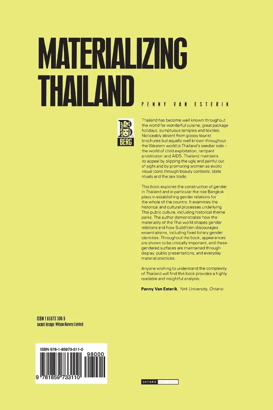 Rückseite: 9781859733110 | Materializing Thailand | Penny Van Esterik | Taschenbuch | Englisch