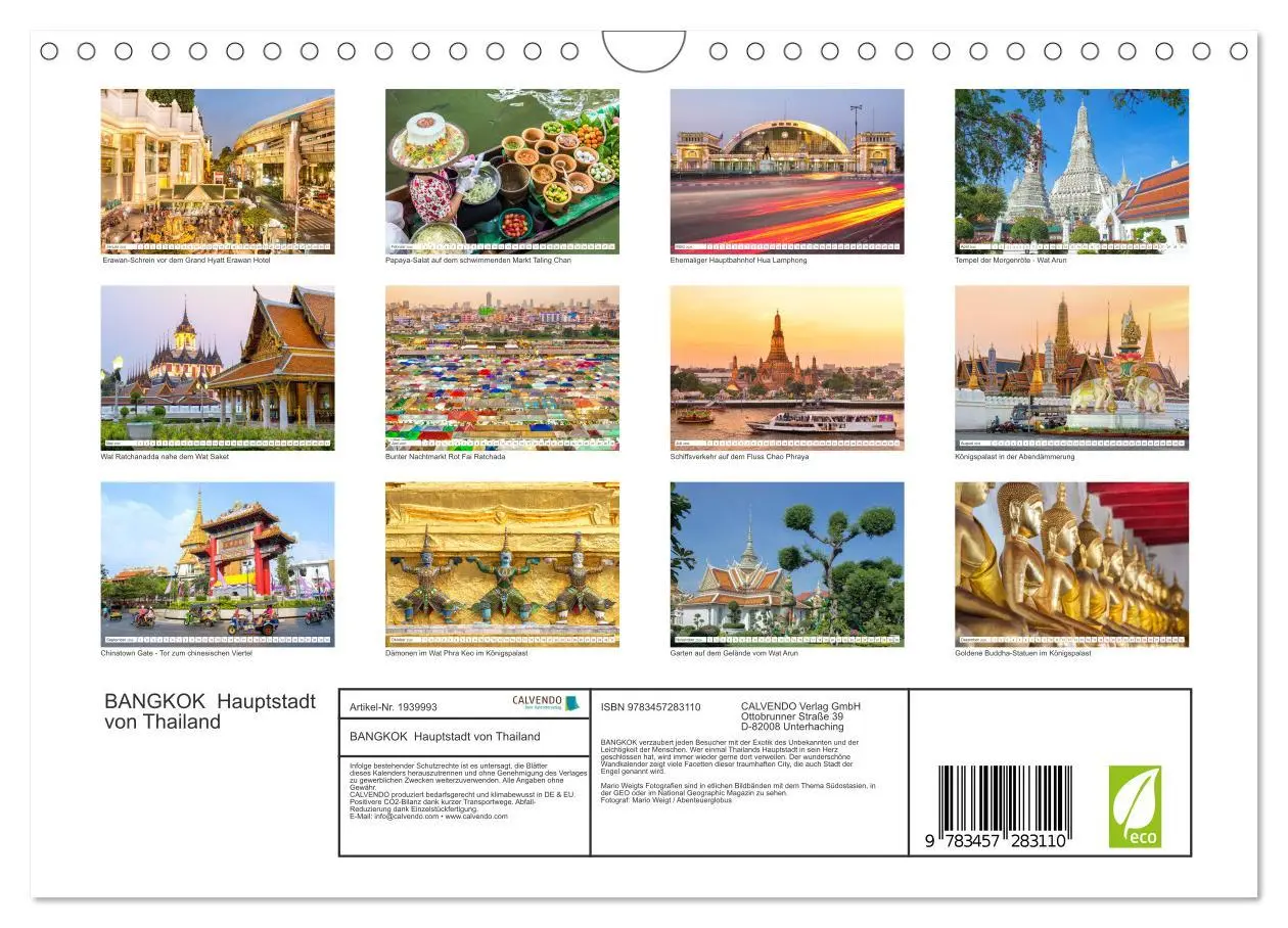 Bild: 9783457283110 | BANGKOK Hauptstadt von Thailand (Wandkalender 2026 DIN A4 quer),...
