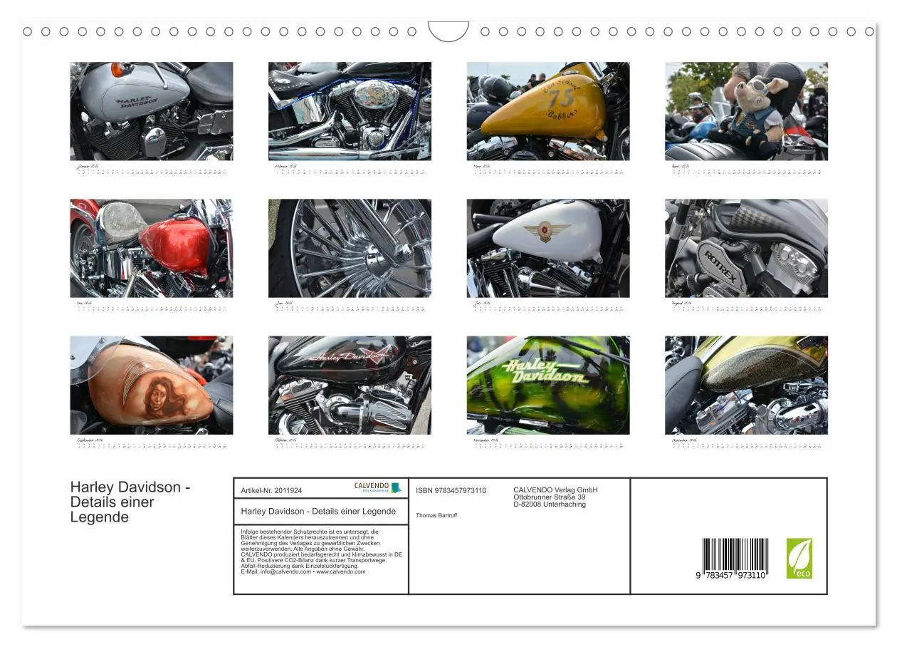 Bild: 9783457973110 | Harley Davidson - Details einer Legende (Wandkalender 2026 DIN A3...