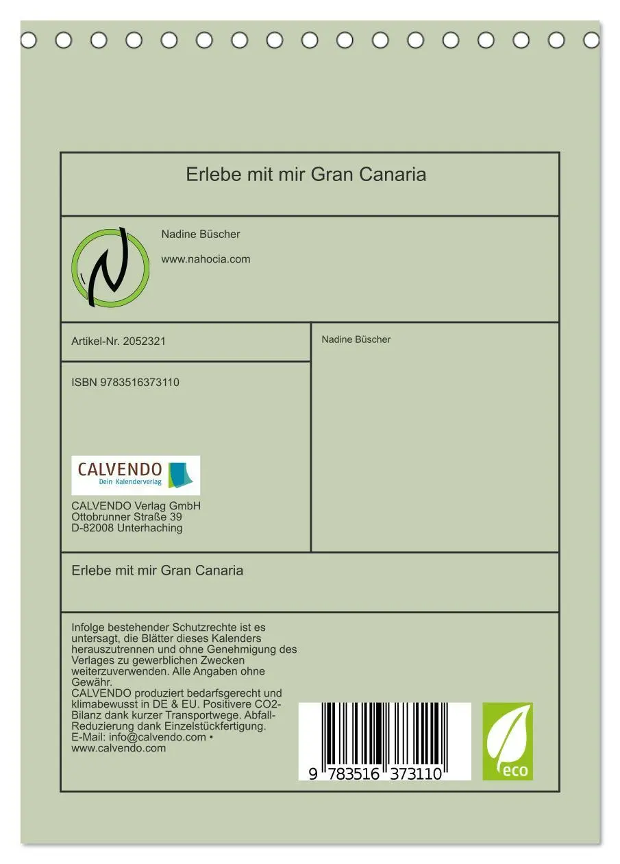 Bild: 9783516373110 | Erlebe mit mir Gran Canaria (Tischkalender 2026 DIN A5 hoch),...