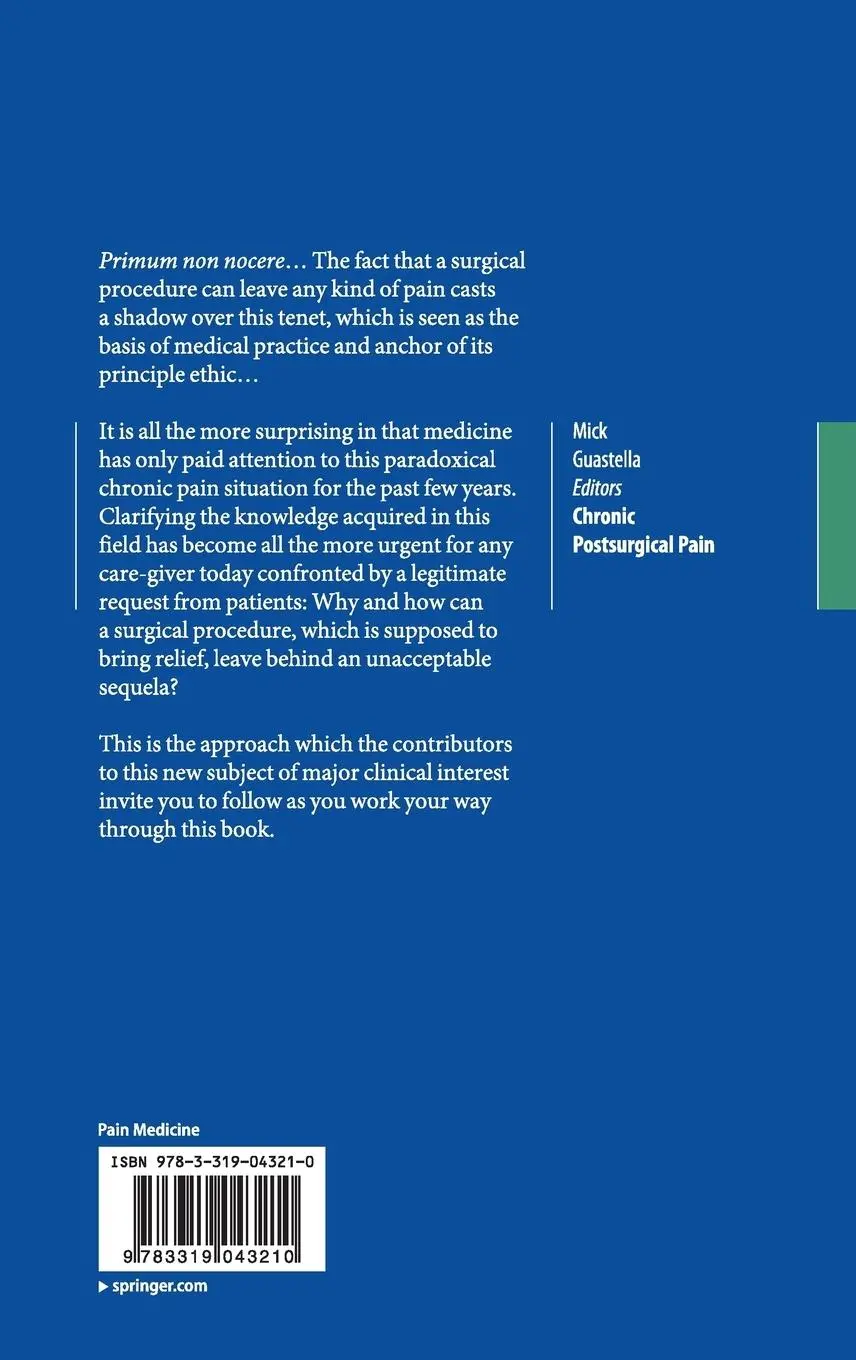 Rückseite: 9783319043210 | Chronic Postsurgical Pain | Virginie Guastella (u. a.) | Buch | ix