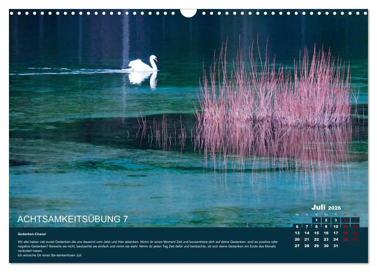 Bild: 9783457723210 | Achtsamkeit, 12 Übungen zu mehr Achtsamkeit. (Wandkalender 2026 DIN...
