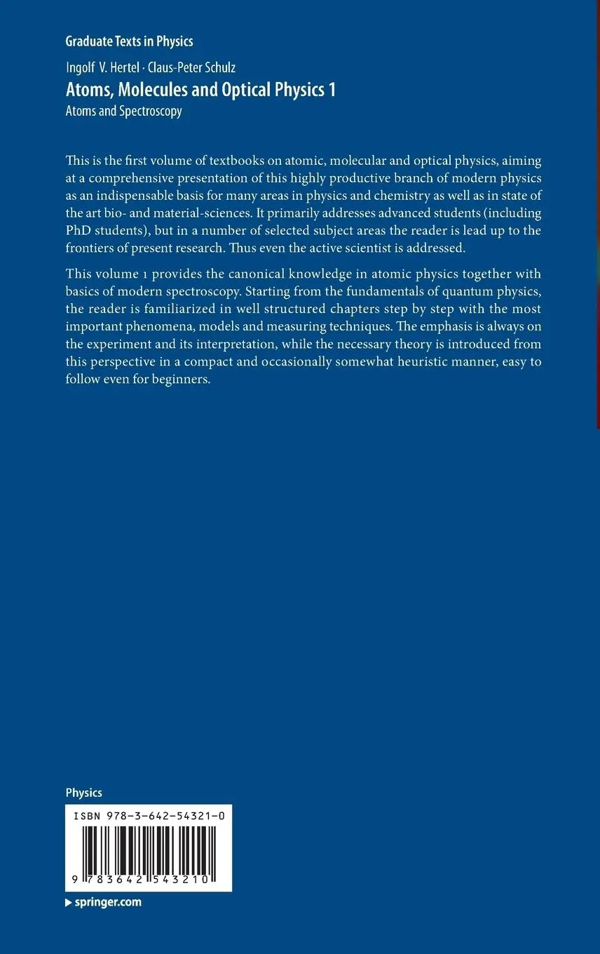 Rückseite: 9783642543210 | Atoms, Molecules and Optical Physics 1 | Atoms and Spectroscopy | Buch