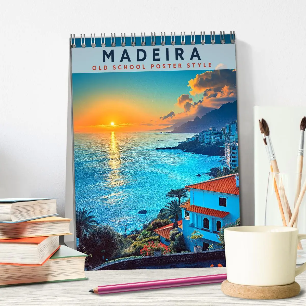 Bild: 9783516283310 | Madeira - Old School Poster Style (Tischkalender 2026 DIN A5 hoch),...