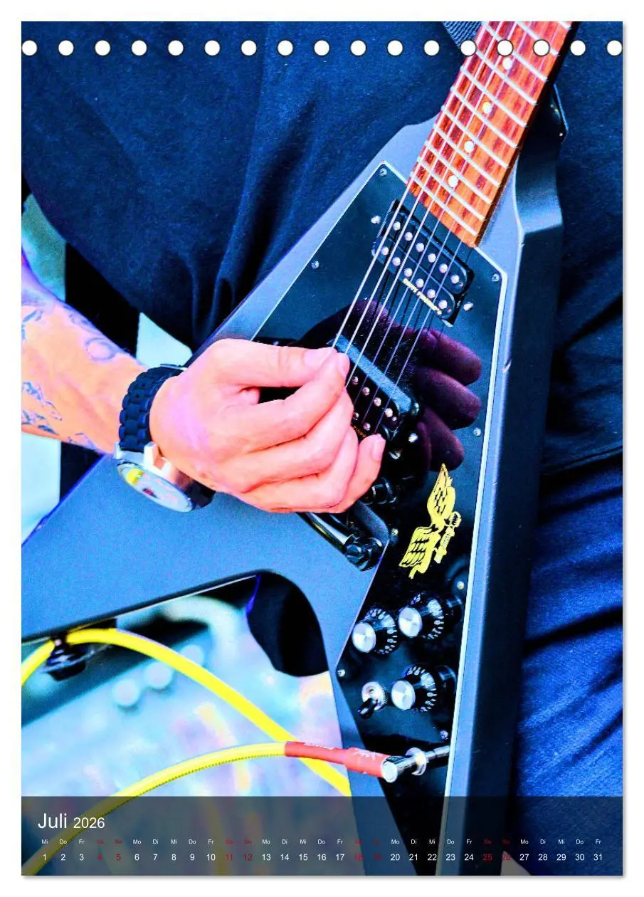 Bild: 9783516353310 | Rockgitarren in Concert (Tischkalender 2026 DIN A5 hoch), CALVENDO...