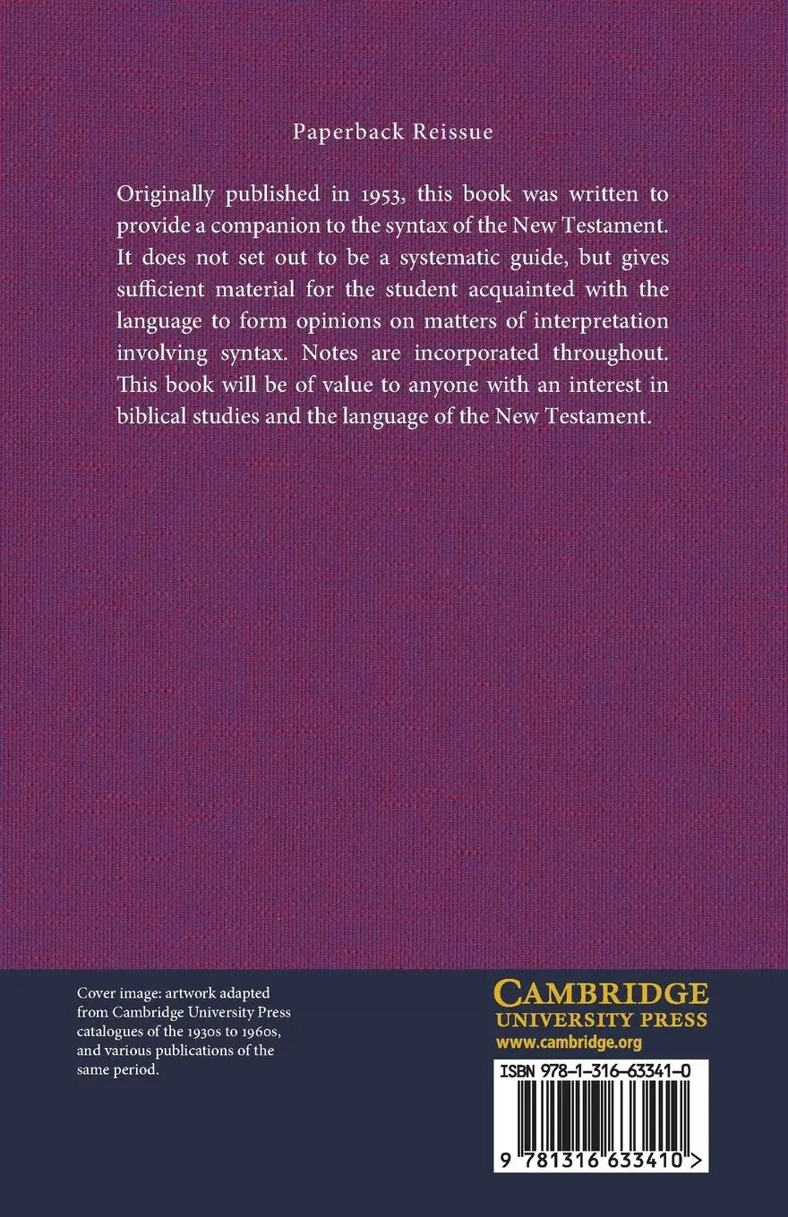 Rückseite: 9781316633410 | An Idiom Book Of New Testament Greek | C. F. D. Moule | Taschenbuch