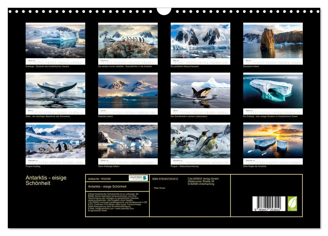 Bild: 9783457253410 | Antarktis - eisige Schönheit (Wandkalender 2026 DIN A3 quer),...