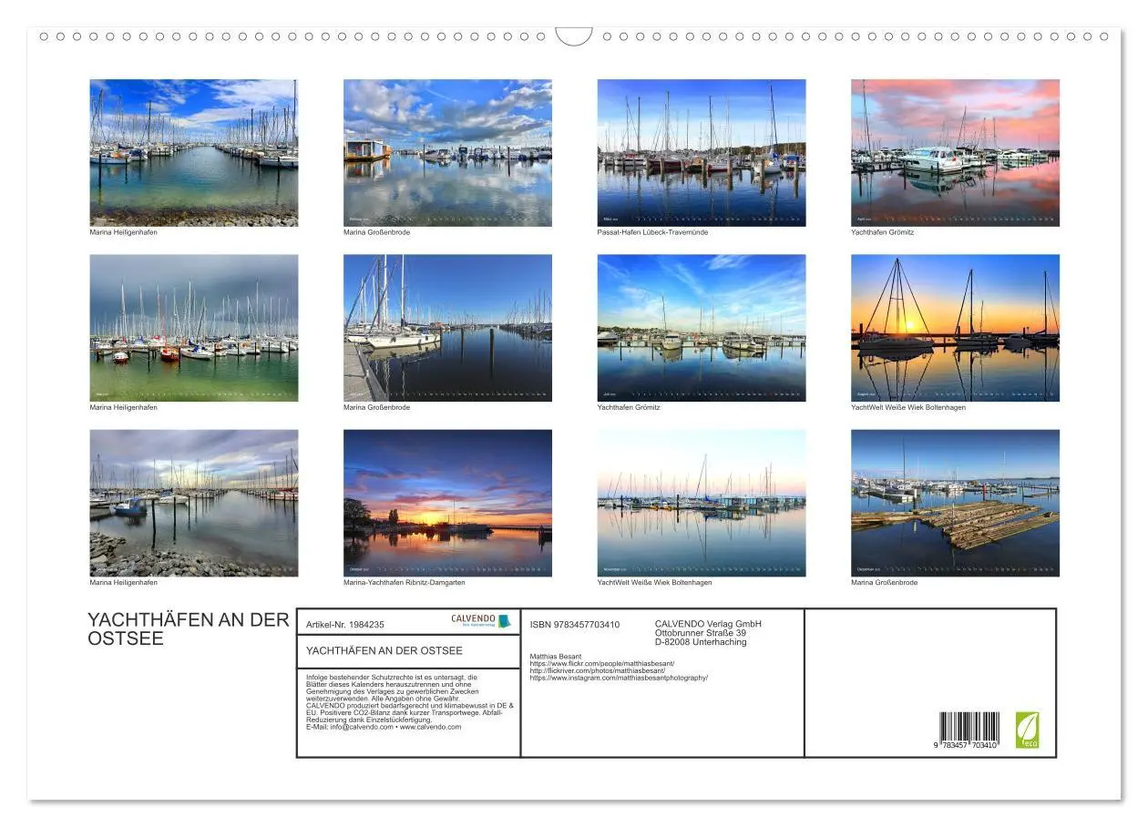 Bild: 9783457703410 | YACHTHÄFEN AN DER OSTSEE (Wandkalender 2026 DIN A2 quer), CALVENDO...