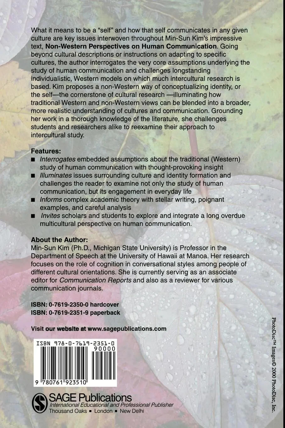Rückseite: 9780761923510 | Non-Western Perspectives on Human Communication | Min-Sun Kim | Buch