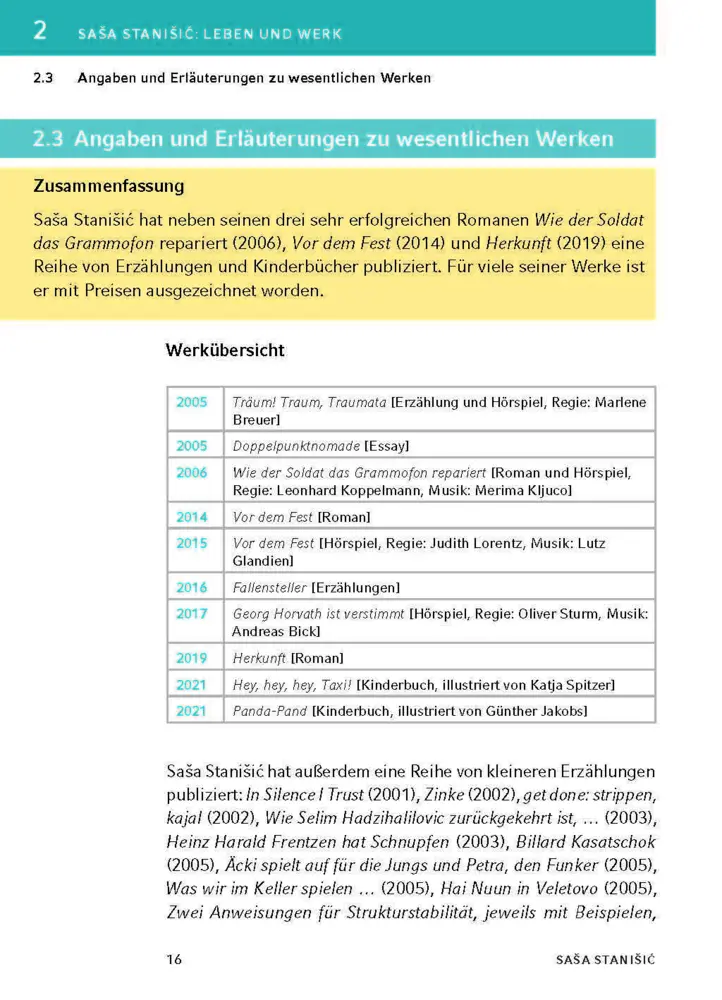 Bild: 9783129303610 | Herkunft von Sasa Stanisic - Textanalyse und Interpretation | Stanisic