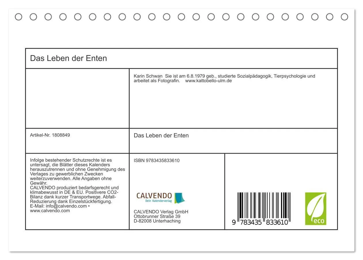 Bild: 9783435833610 | Das Leben der Enten (Tischkalender 2025 DIN A5 quer), CALVENDO...