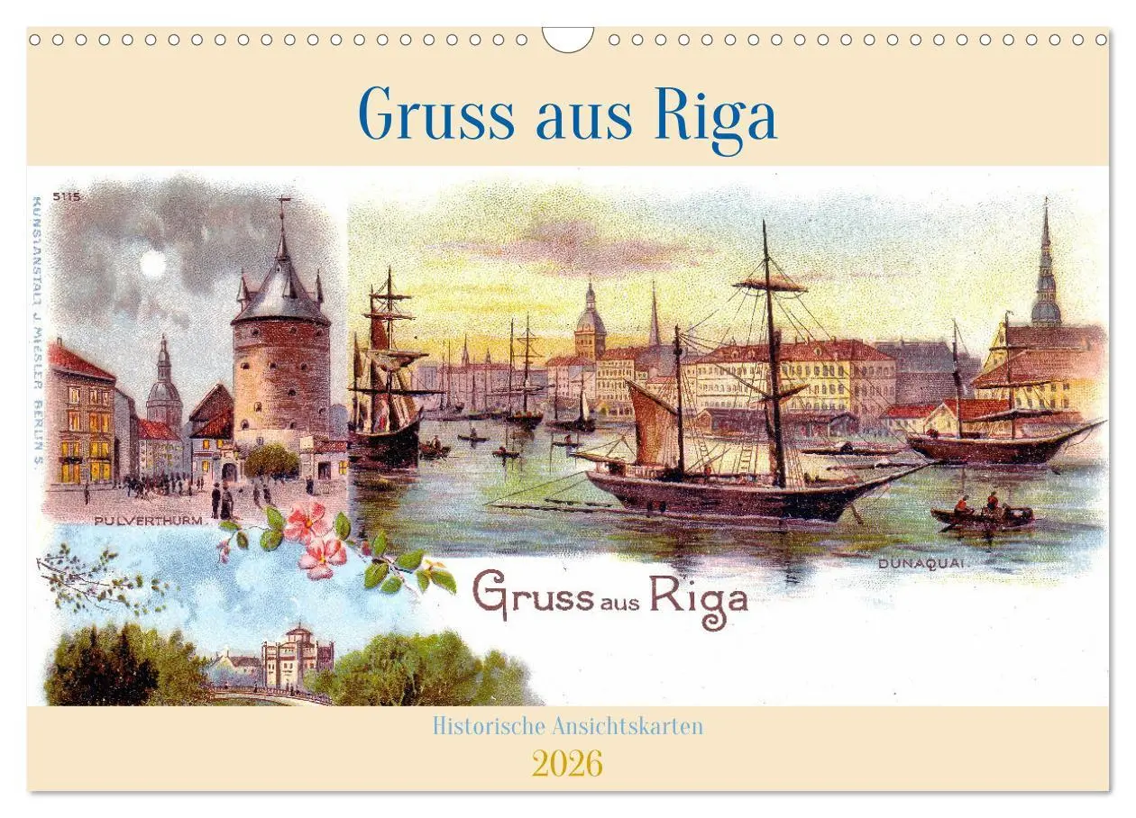 Cover: 9783457543610 | Gruss aus Riga - Historische Ansichtskarten (Wandkalender 2026 DIN...