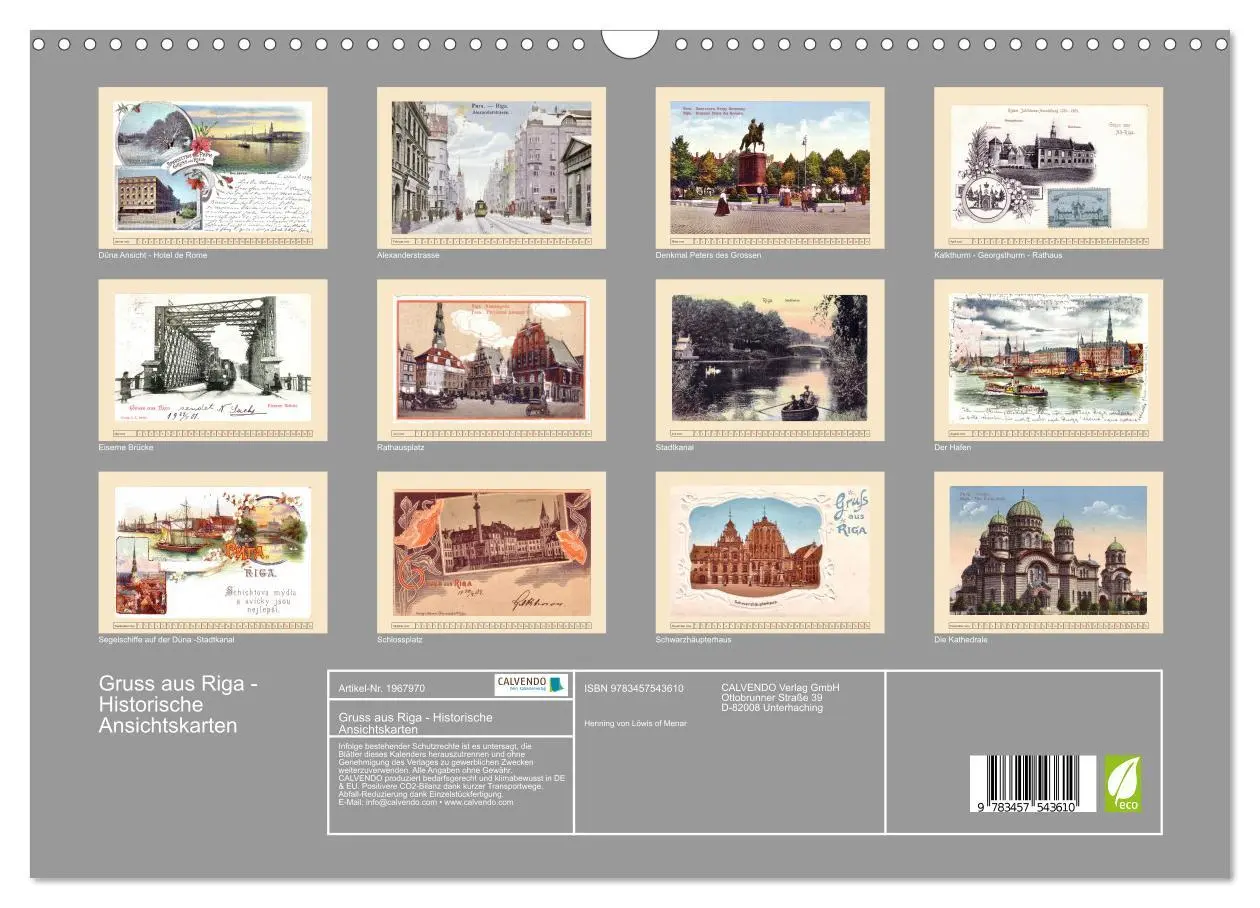Bild: 9783457543610 | Gruss aus Riga - Historische Ansichtskarten (Wandkalender 2026 DIN...