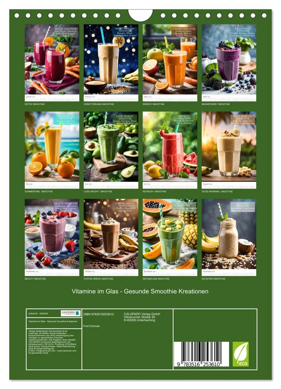 Bild: 9783516253610 | Vitamine im Glas - Gesunde Smoothie Kreationen (Wandkalender 2026...