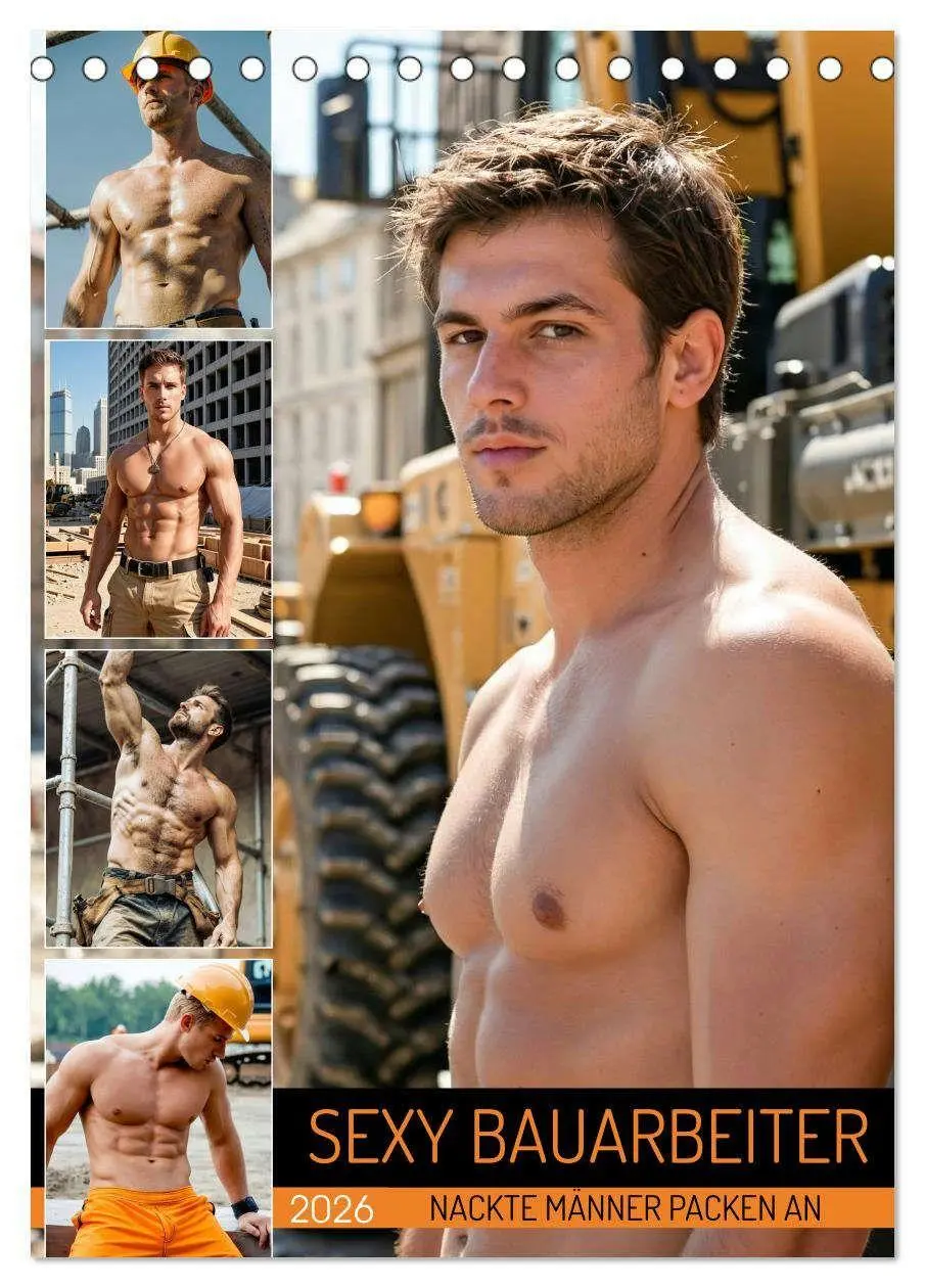 Cover: 9783516703610 | SEXY BAUARBEITER - Nackte Männer packen an (Tischkalender 2026 DIN...
