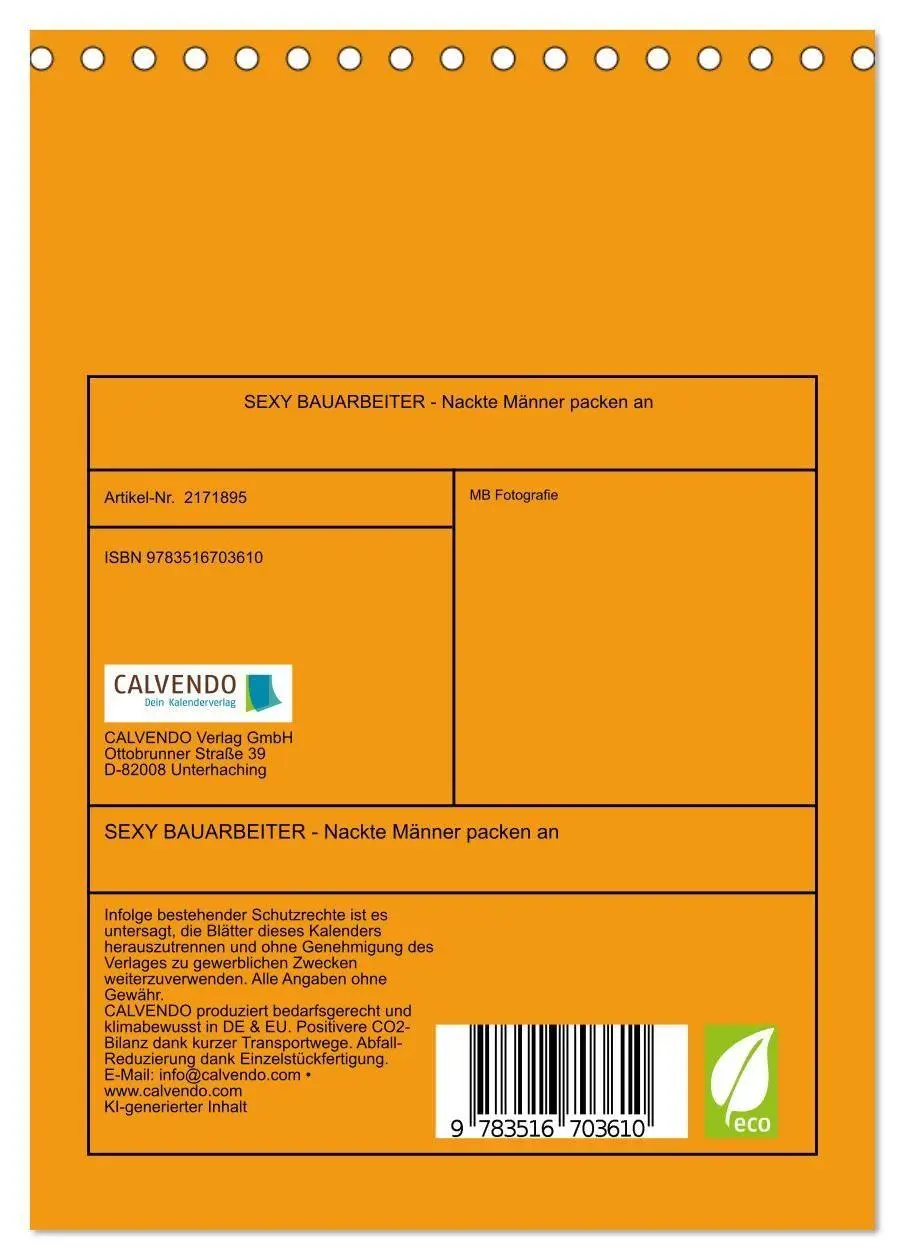 Bild: 9783516703610 | SEXY BAUARBEITER - Nackte Männer packen an (Tischkalender 2026 DIN...