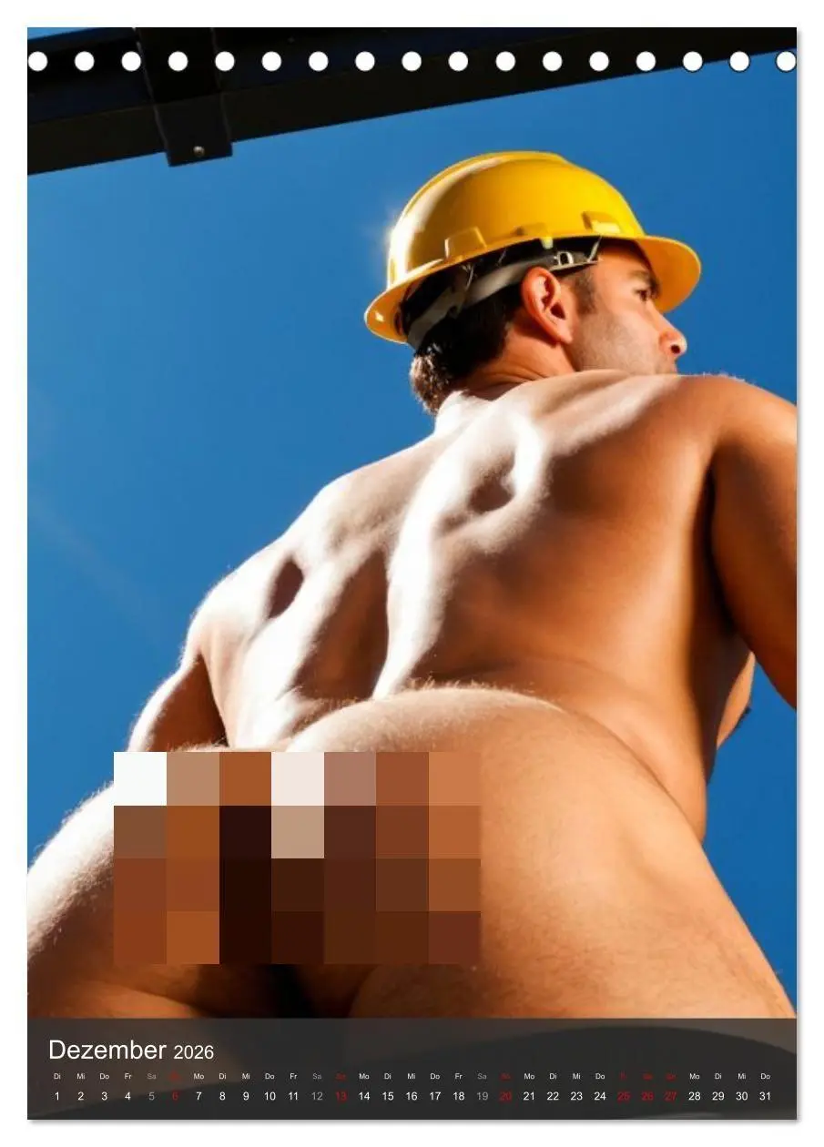 Bild: 9783516703610 | SEXY BAUARBEITER - Nackte Männer packen an (Tischkalender 2026 DIN...