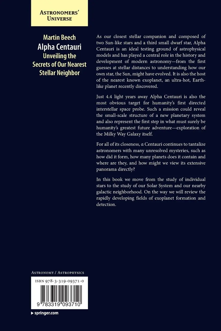 Rückseite: 9783319093710 | Alpha Centauri | Unveiling the Secrets of Our Nearest Stellar Neighbor