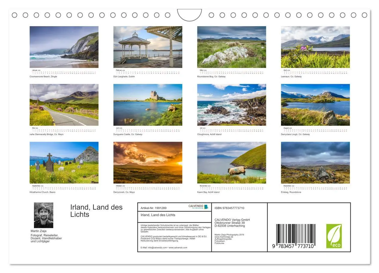 Bild: 9783457773710 | Irland, Land des Lichts (Wandkalender 2026 DIN A4 quer), CALVENDO...