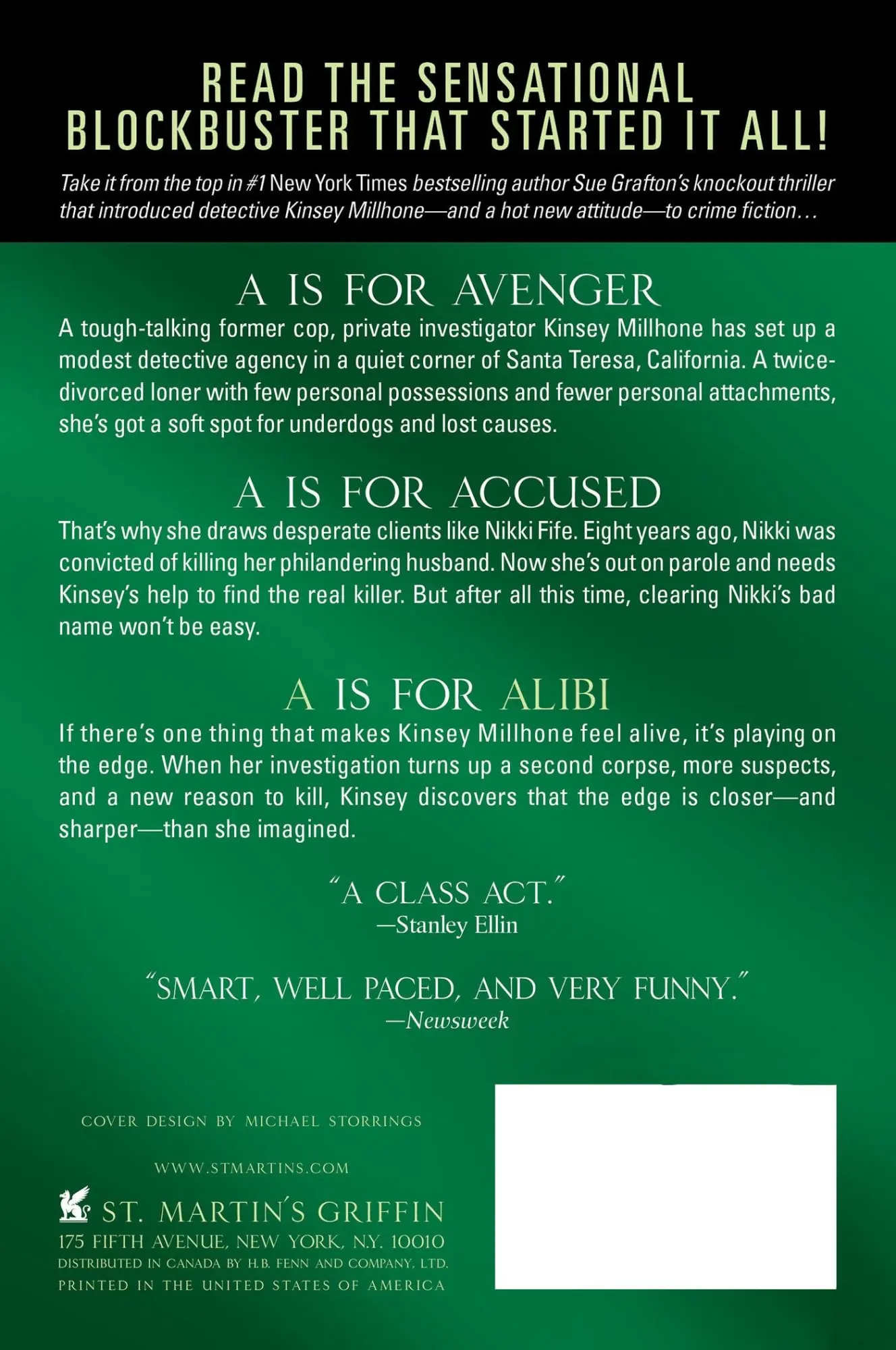 Rückseite: 9780312353810 | A is for Alibi | Sue Grafton | Taschenbuch | Kartoniert / Broschiert