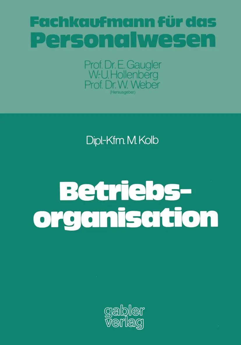 Cover: 9783409313810 | Betriebsorganisation | Meinulf Kolb | Taschenbuch | 45 S. | Deutsch