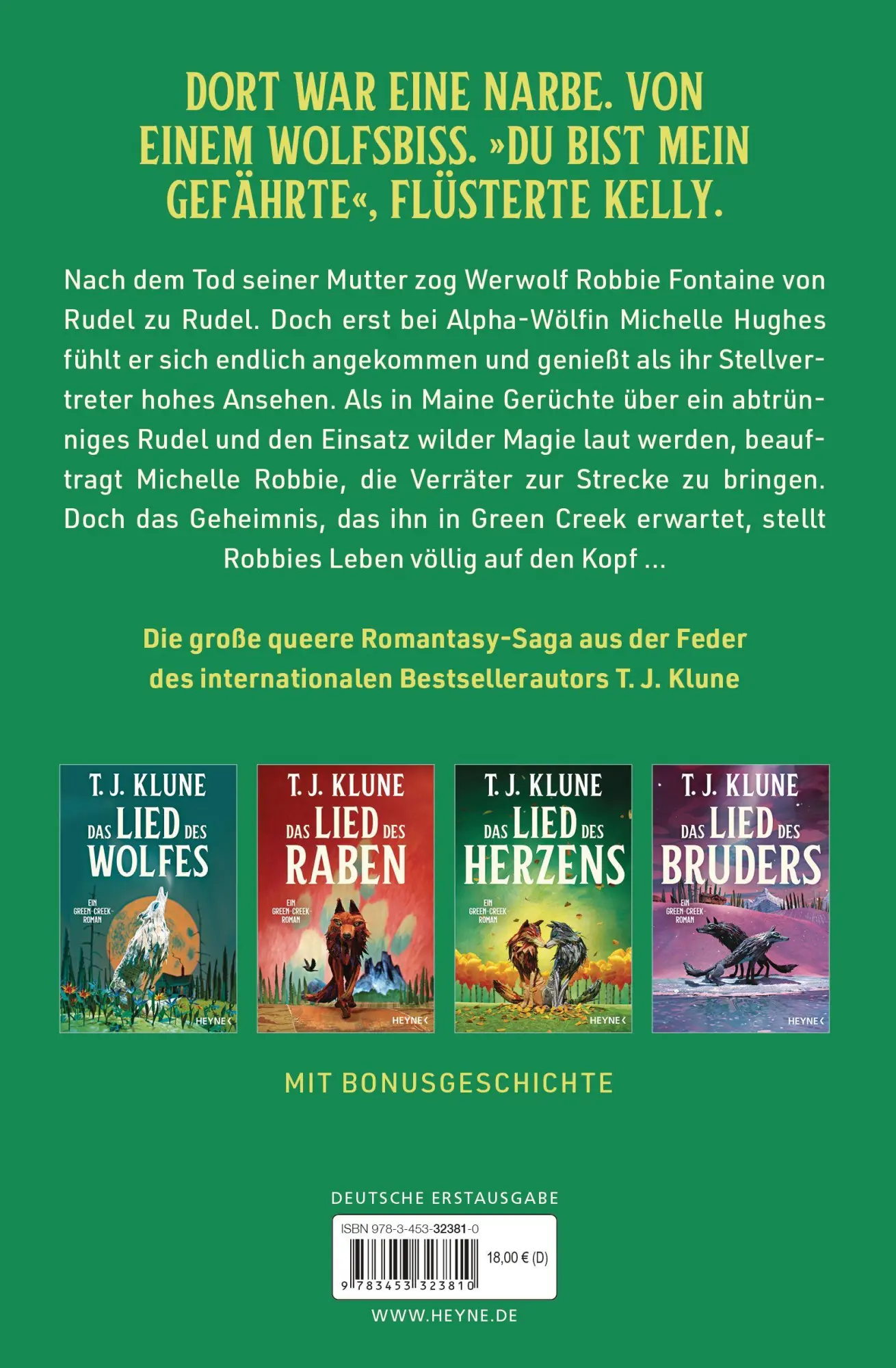 Bild: 9783453323810 | Das Lied des Herzens | Ein Green-Creek-Roman | T. J. Klune | Buch