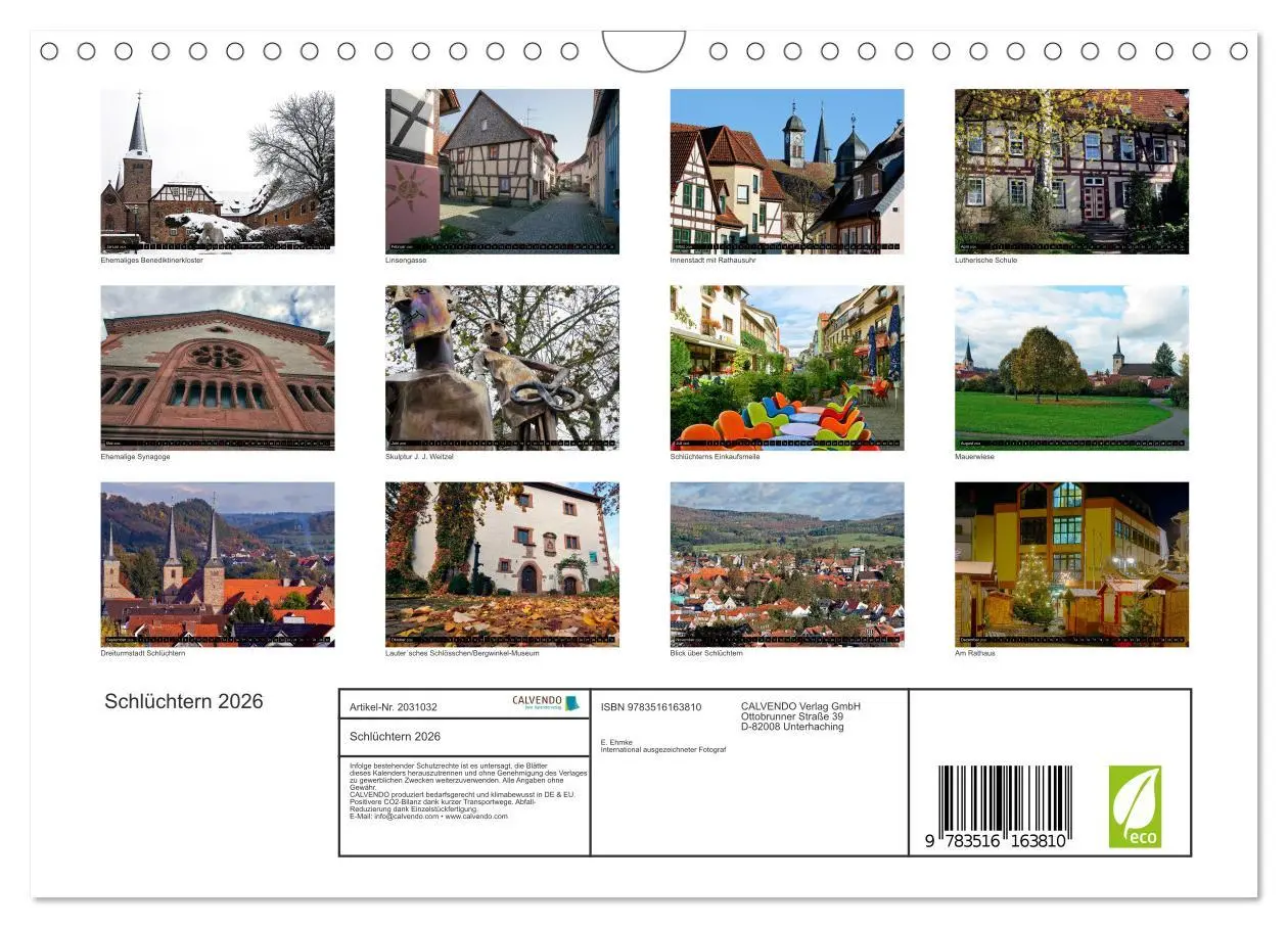 Bild: 9783516163810 | Schlüchtern 2026 (Wandkalender 2026 DIN A4 quer), CALVENDO...