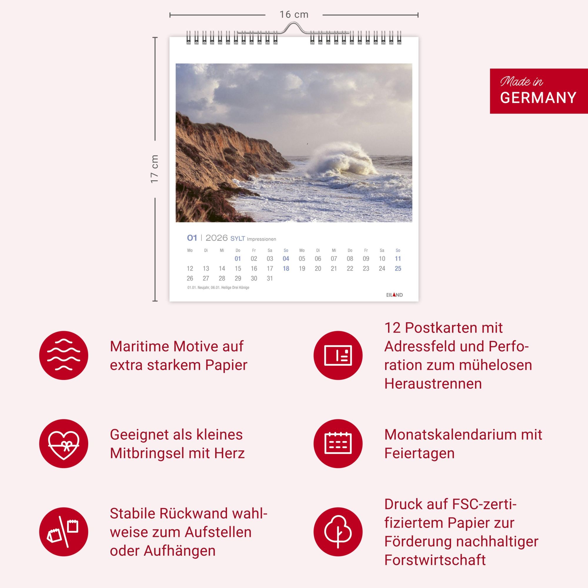 Bild: 9783964023810 | Sylt Impressionen Postkartenkalender 2026 | Hans Jessel | Kalender