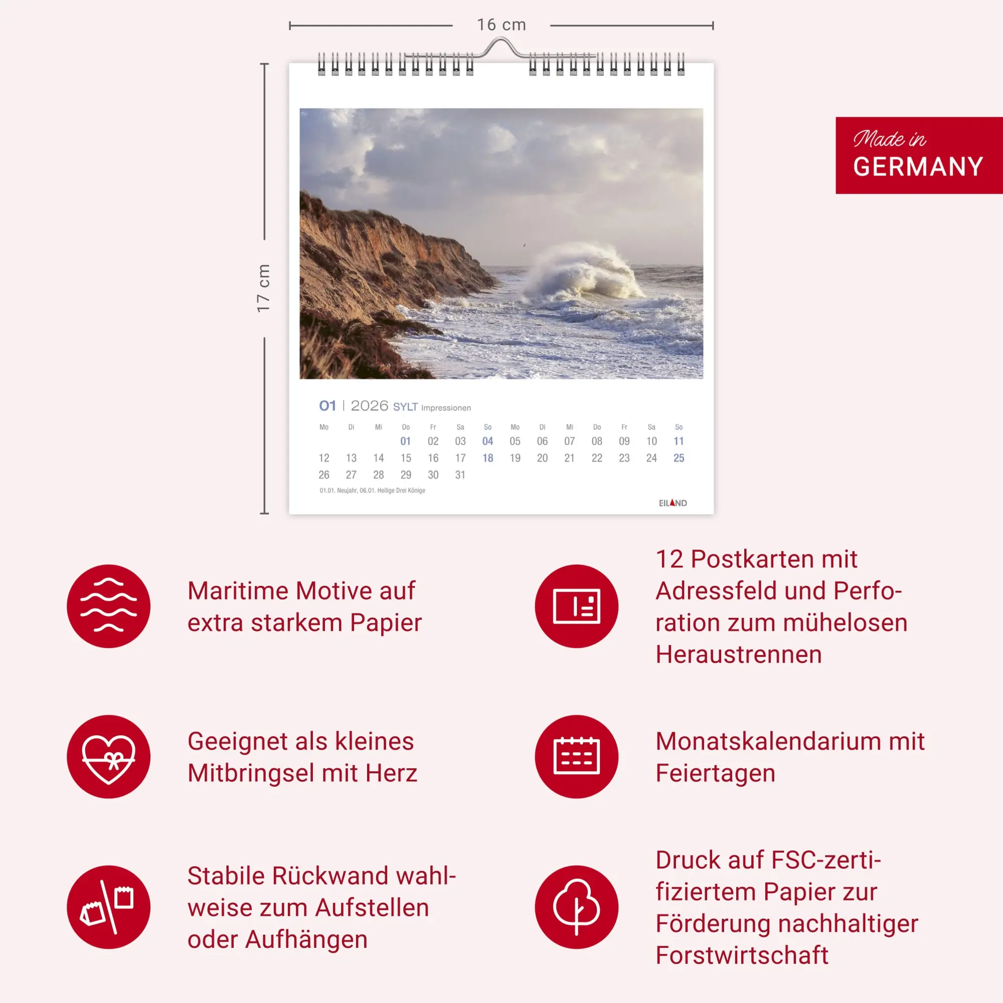 Bild: 9783964023810 | Sylt Impressionen Postkartenkalender 2026 | Hans Jessel | Kalender