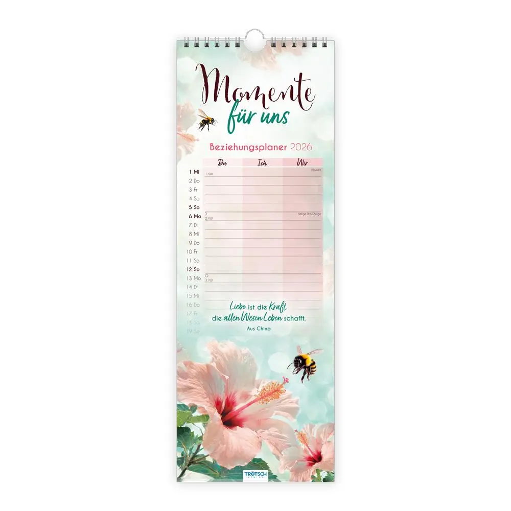 Cover: 9783988023810 | Trötsch Maxi-Streifenkalender Momente für uns 2026 | Wandkalender | KG