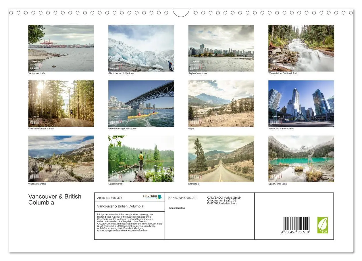 Bild: 9783457753910 | Vancouver &amp; British Columbia (Wandkalender 2026 DIN A3 quer),...