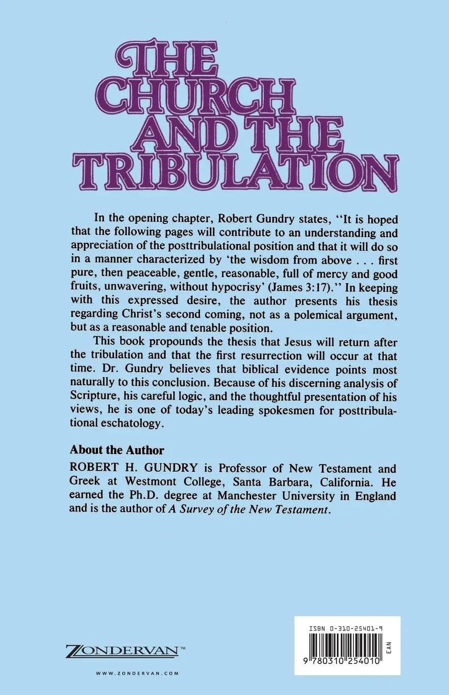 Rückseite: 9780310254010 | A Church and the Tribulation | Robert Horton Gundry | Taschenbuch