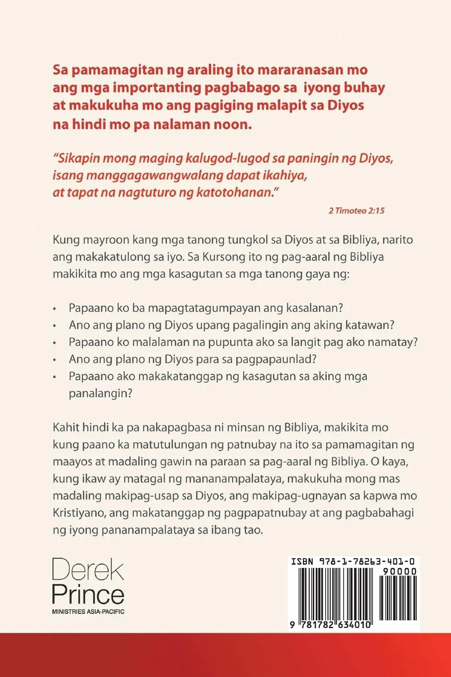Rückseite: 9781782634010 | Self Study Bible Course - TAGALOG | Derek Prince | Taschenbuch | 2017