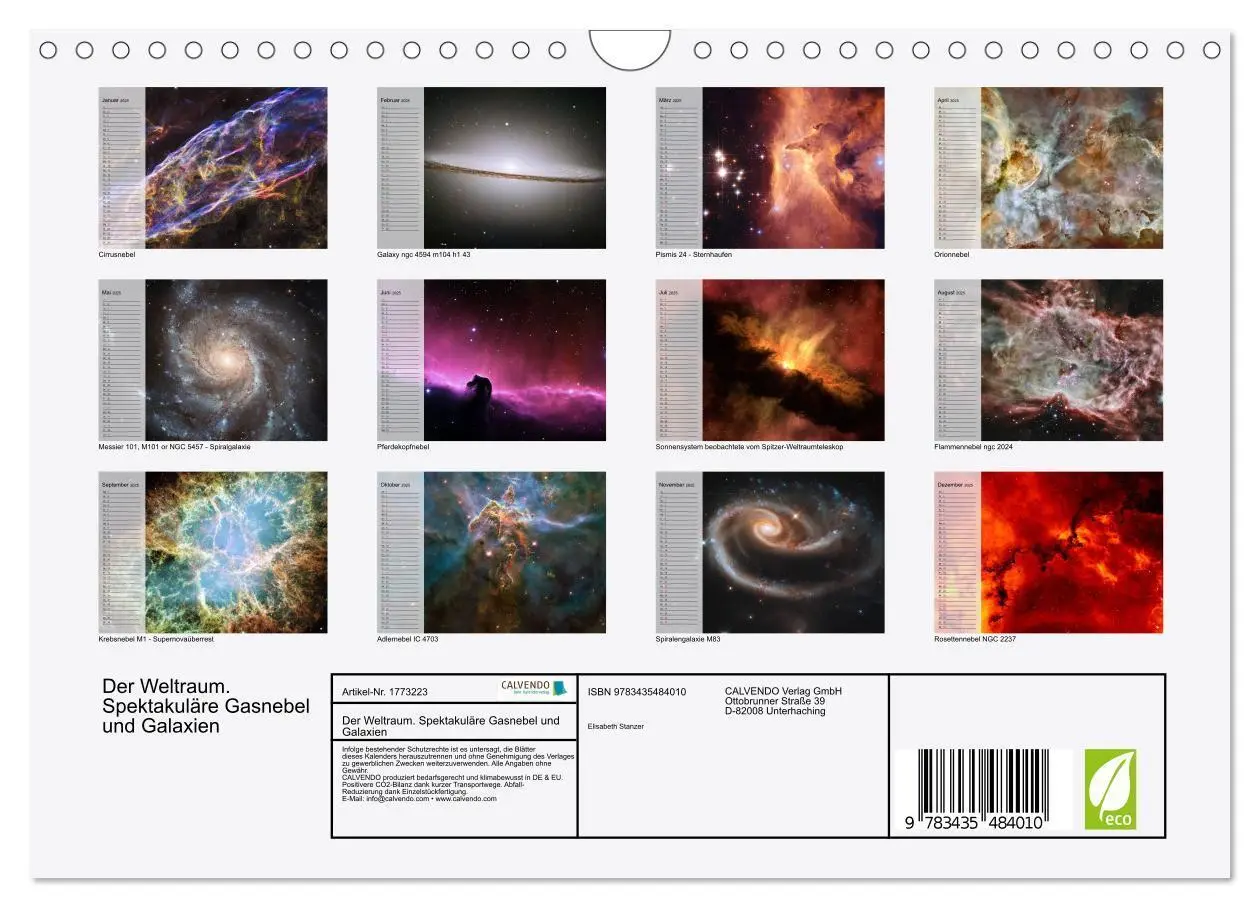 Bild: 9783435484010 | Der Weltraum. Spektakuläre Gasnebel und Galaxien (Wandkalender 2025...