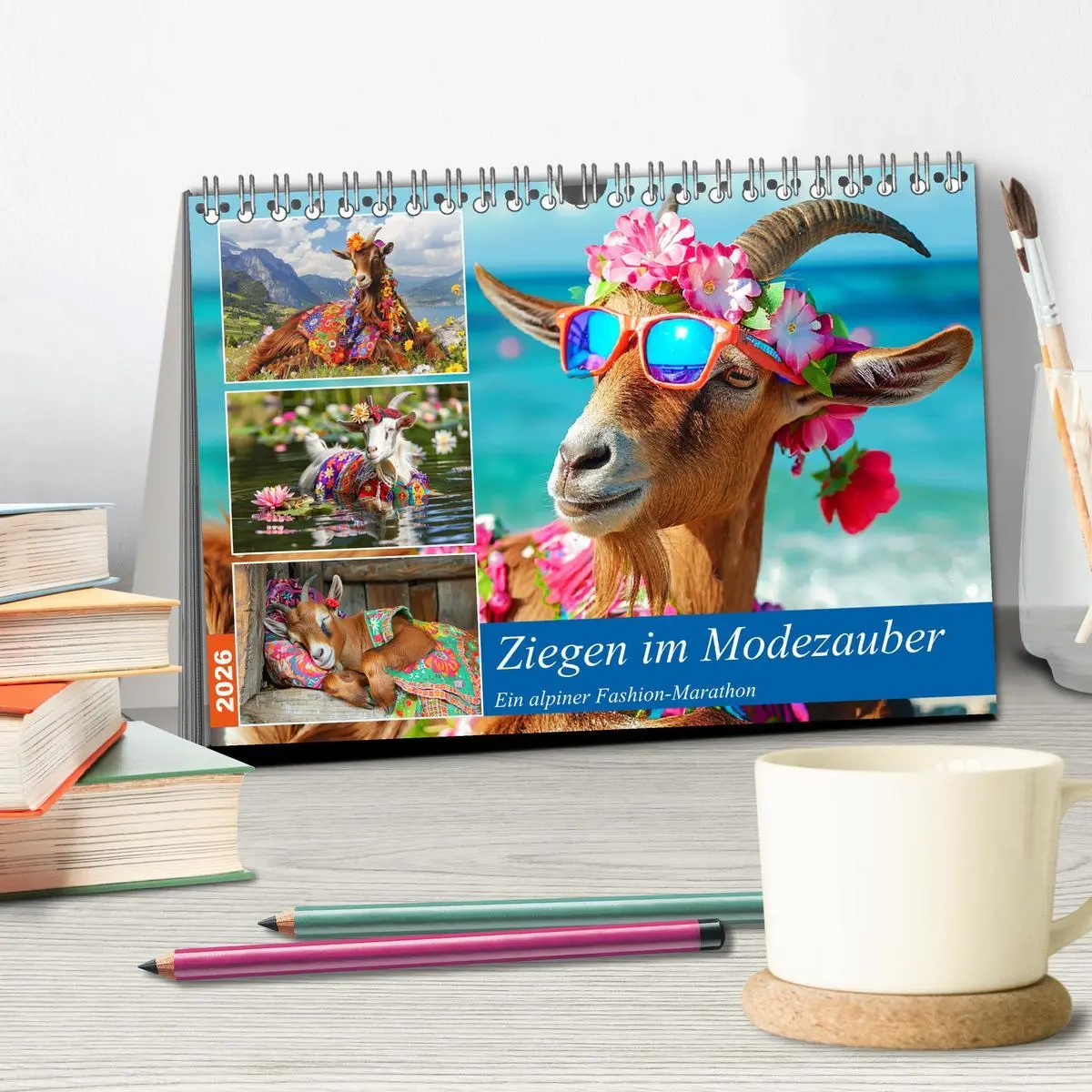 Bild: 9783457404010 | Ziegen im Modezauber. Ein alpiner Fashion-Marathon (Tischkalender...